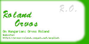 roland orvos business card